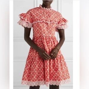 Ulla Johnson Leonie Floral Red Mini Dress Sz 10